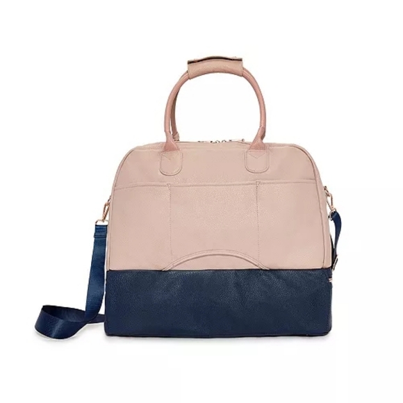 Caboodles NWT Beige & Black Weekender Travel Bag | Carry-On Overnight Tote - Picture 2 of 9